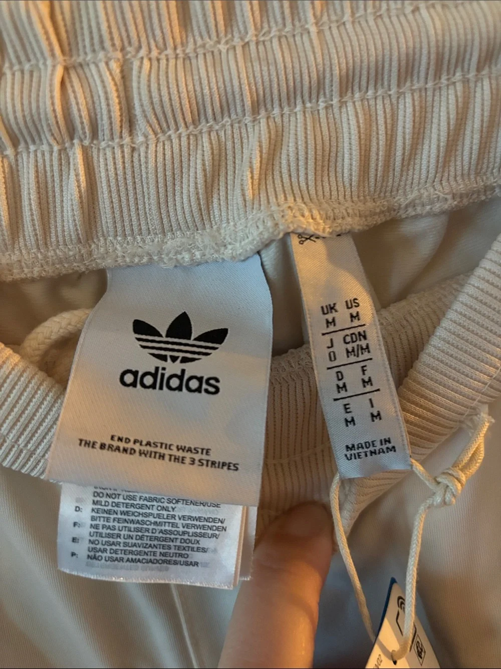 Adidas Cream, Navy & Aqua Colorblock Track Joggers